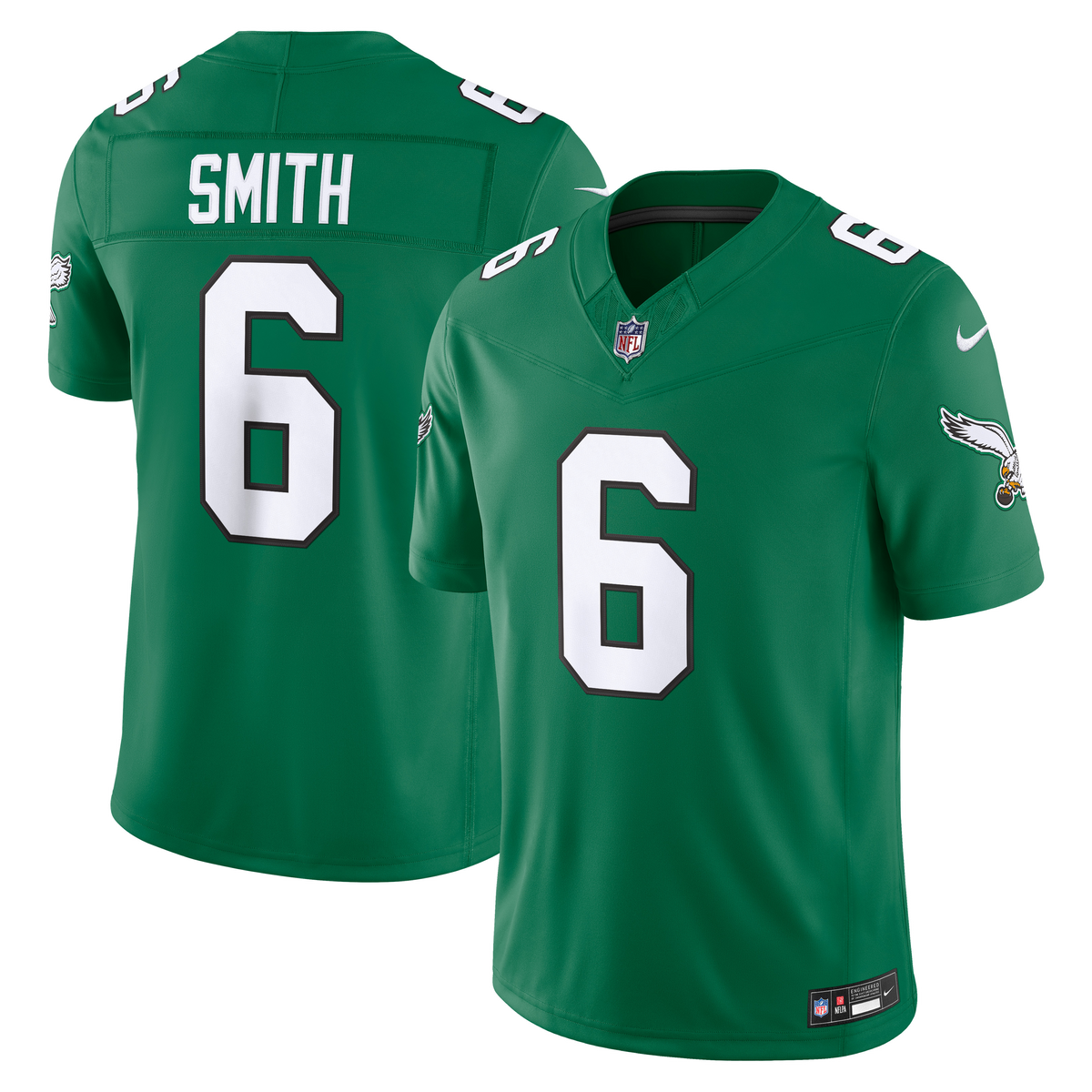 Men's Philadelphia Eagles DeVonta Smith Kelly Green Alternate Stitched Jersey