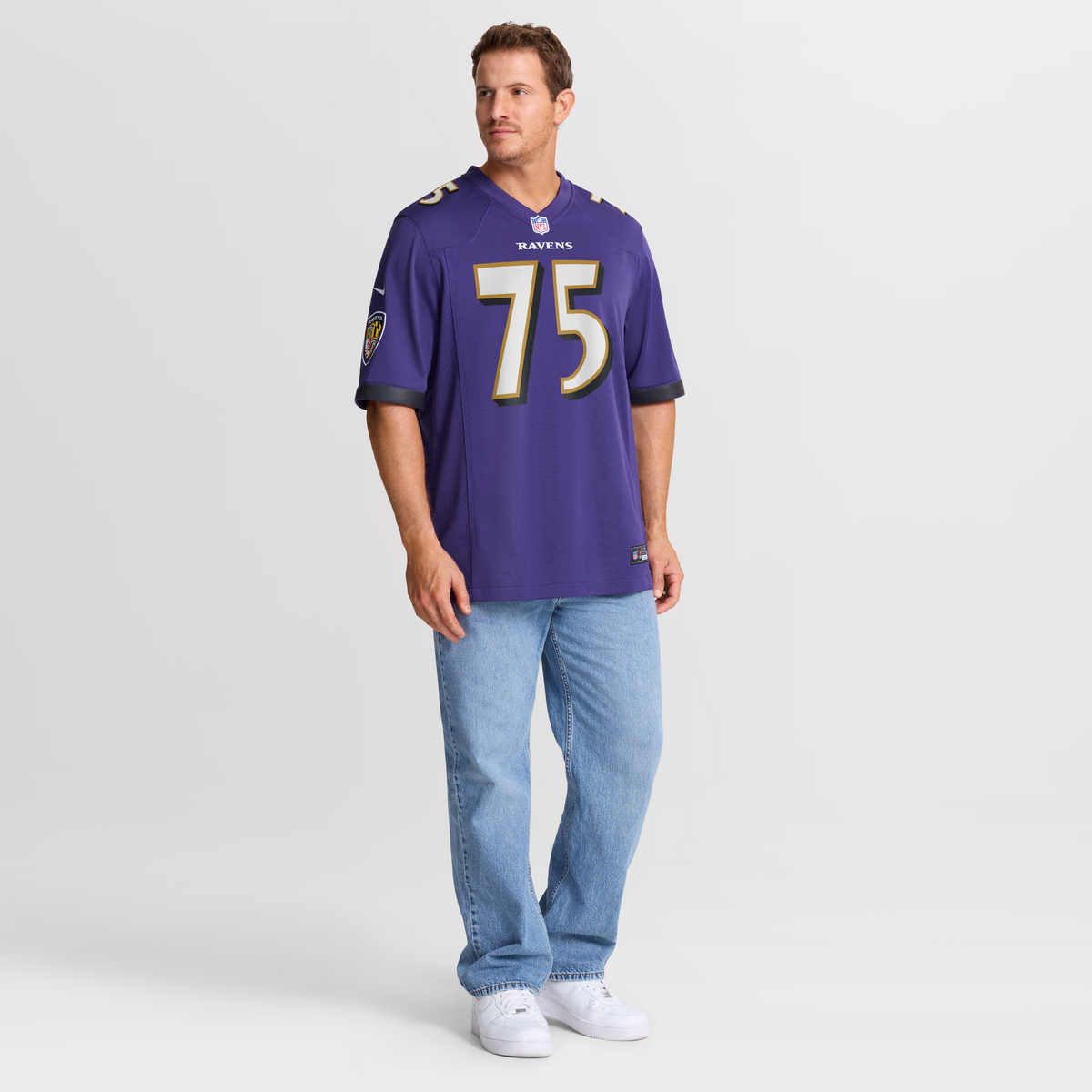 Men's Baltimore Ravens Jonathan Ogden Purple Game Retired Player Jersey