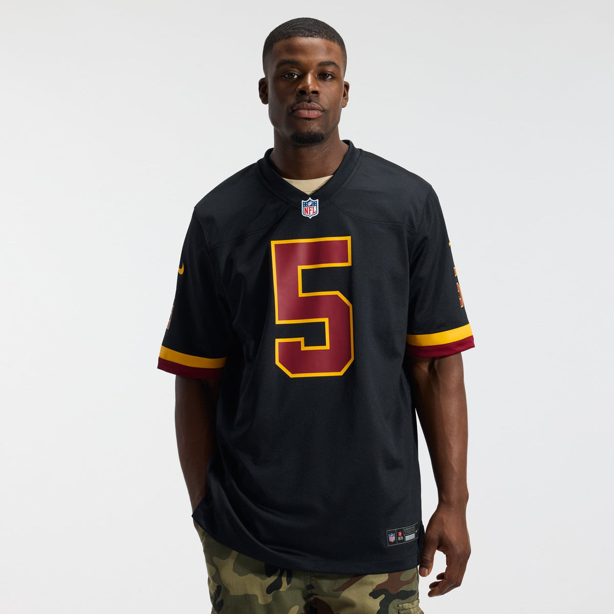 Hail Raiser Men's Washington Commanders Jayden Daniels Black Alternate Jersey