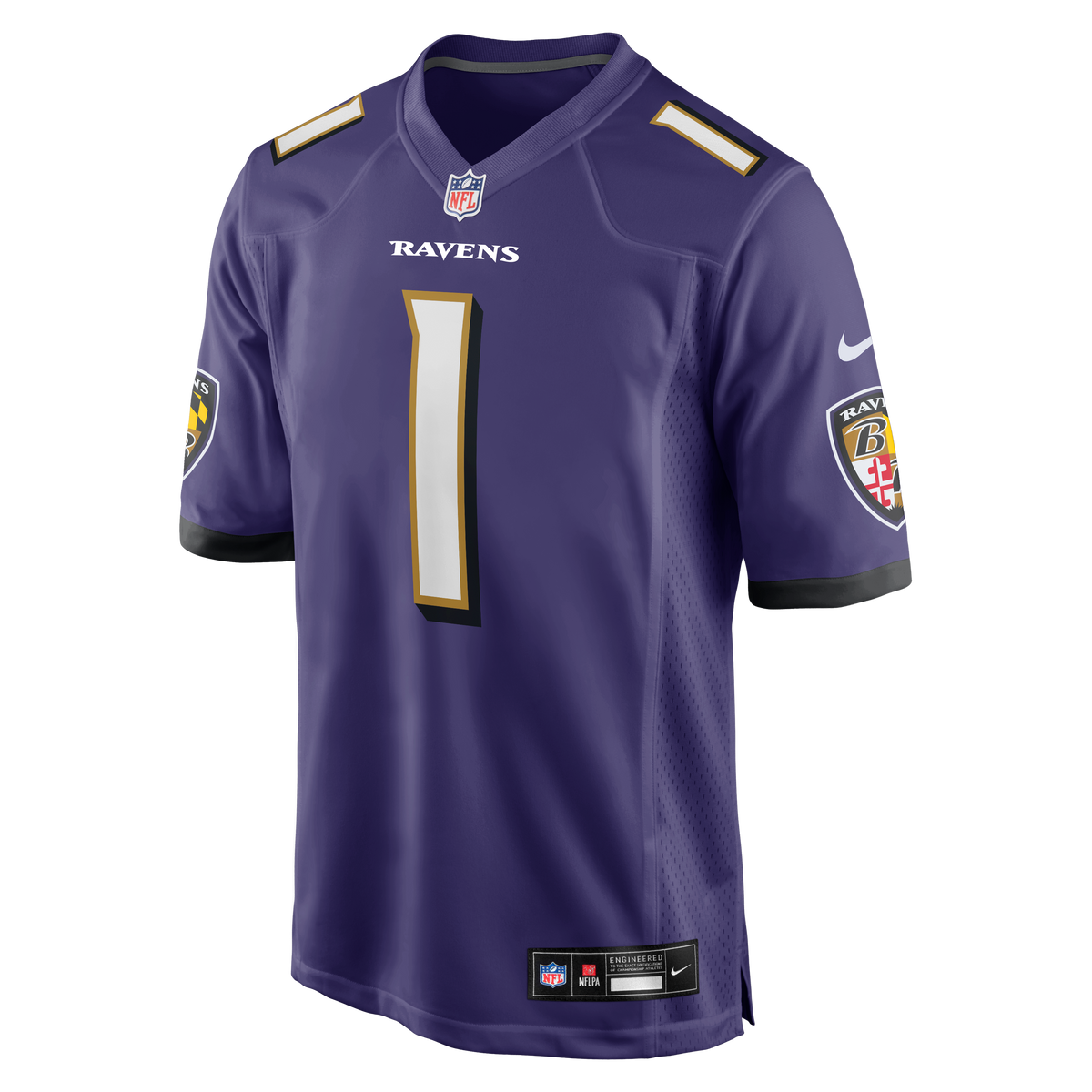 Men's Baltimore Ravens Number 1 Dad Purple Jersey