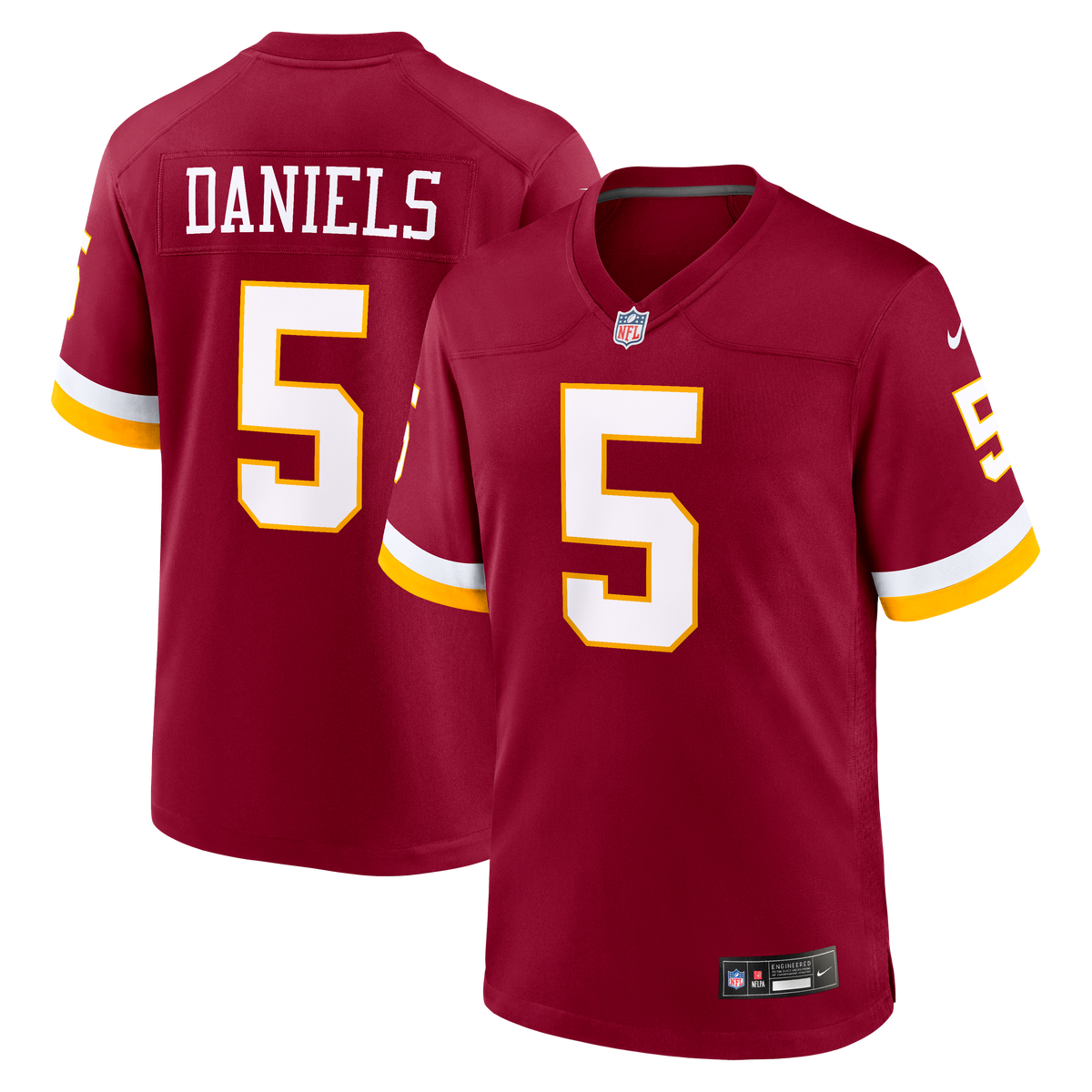Hail Raiser Men's Washington Commanders Jayden Daniels Black Alternate Jersey