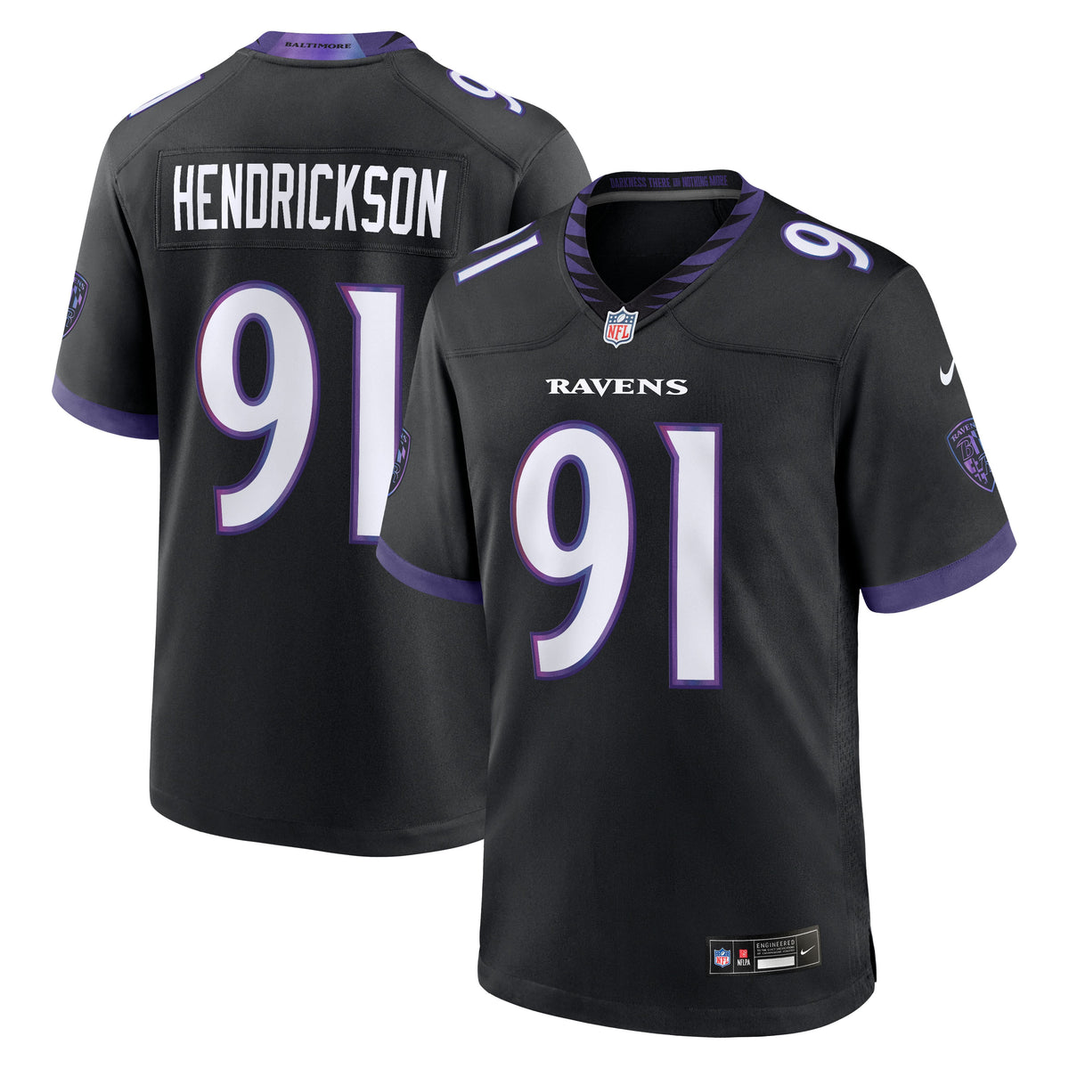 Men's Baltimore Ravens Trey Hendrickson Black Alternate Jersey