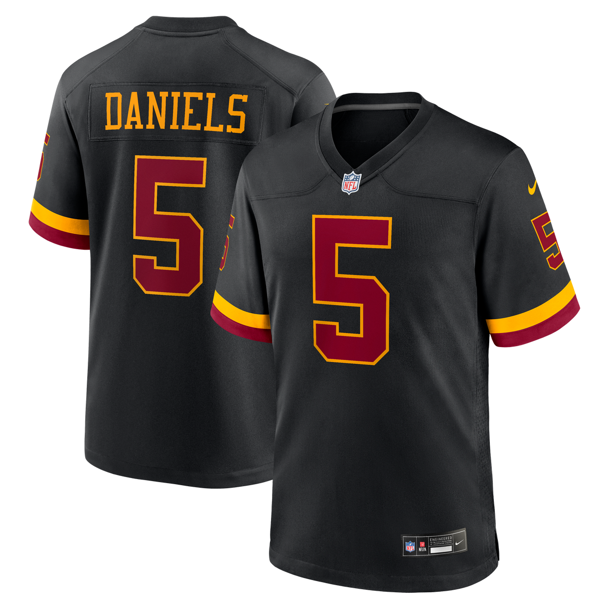 Hail Raiser Men's Washington Commanders Jayden Daniels Black Alternate Jersey