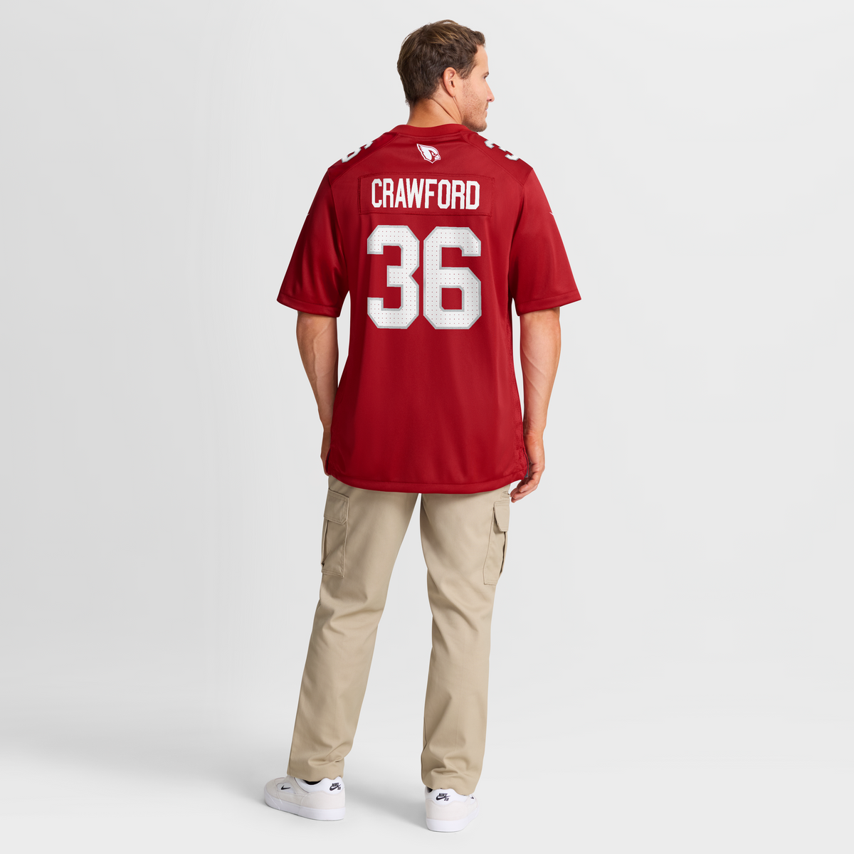 Men's Arizona Cardinals Kitan Crawford Cardinal Team Jersey