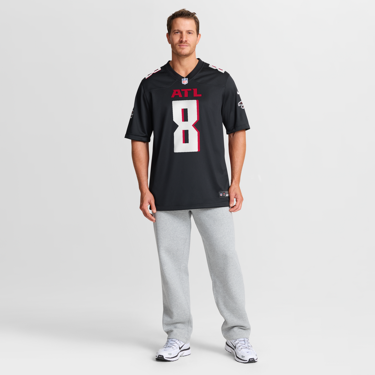 Men's Atlanta Falcons Kyle Pitts Sr Black Team Jersey