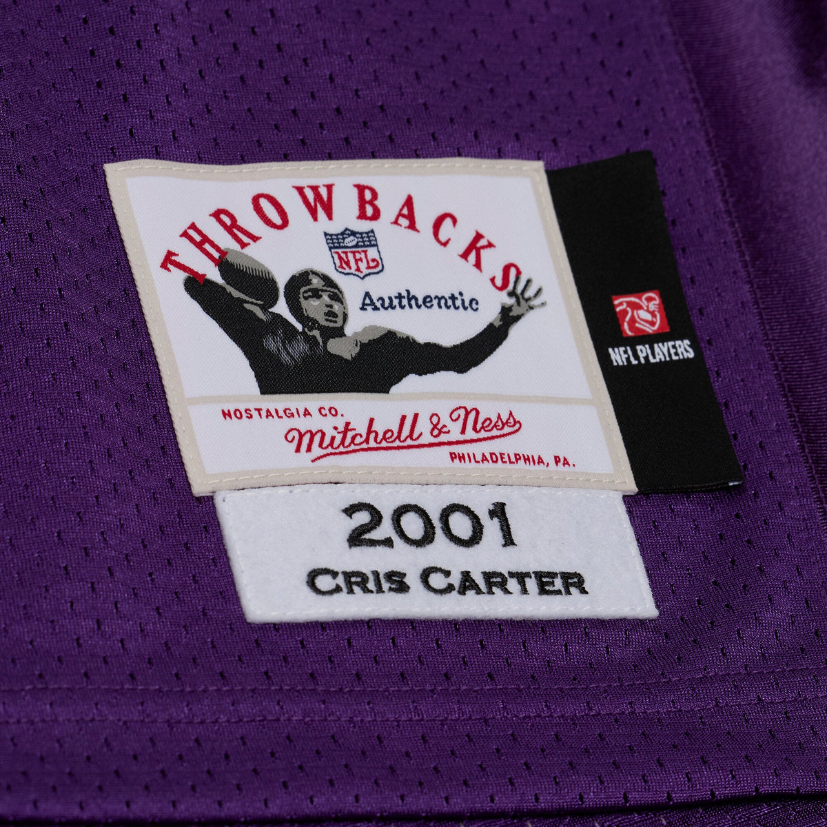 Men's Minnesota Vikings Cris Carter Purple 2001 Throwback Jersey