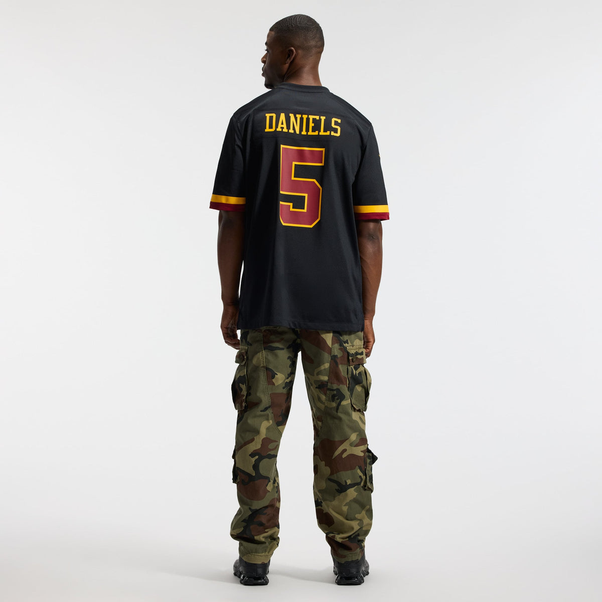 Hail Raiser Men's Washington Commanders Jayden Daniels Black Alternate Jersey