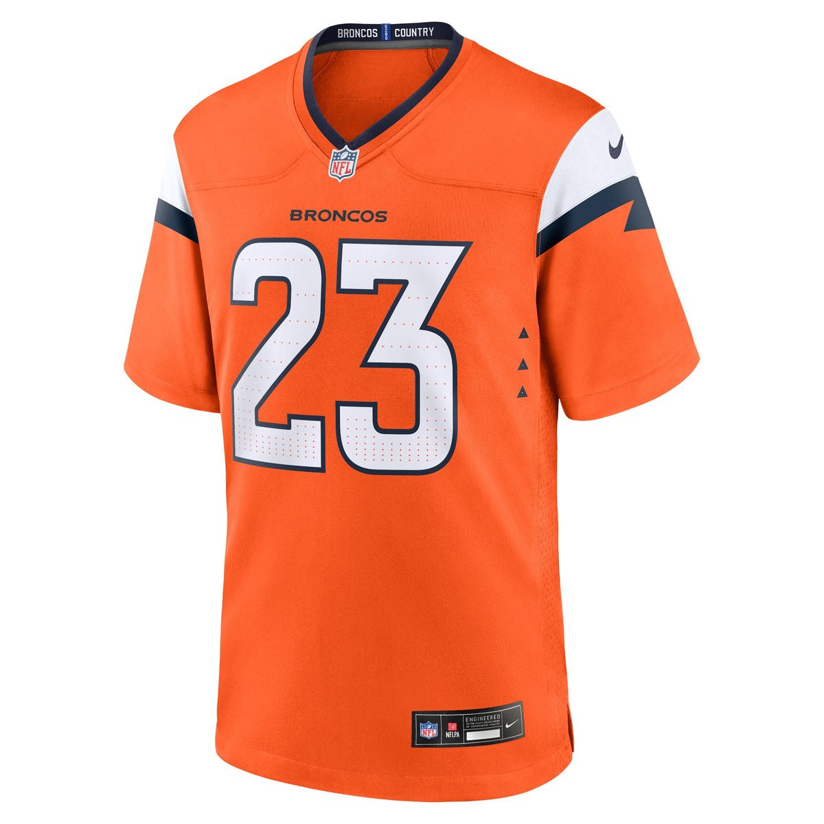 Men's Denver Broncos Jahdae Barron Orange Game Player Jersey