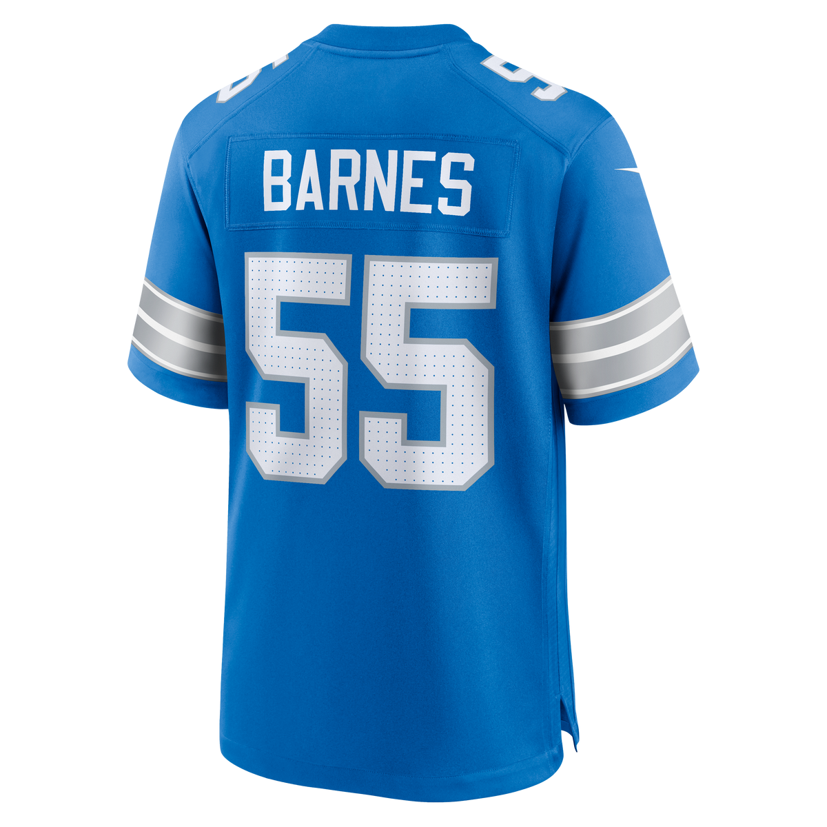 Men's Detroit Lions Derrick Barnes Blue Team Jersey