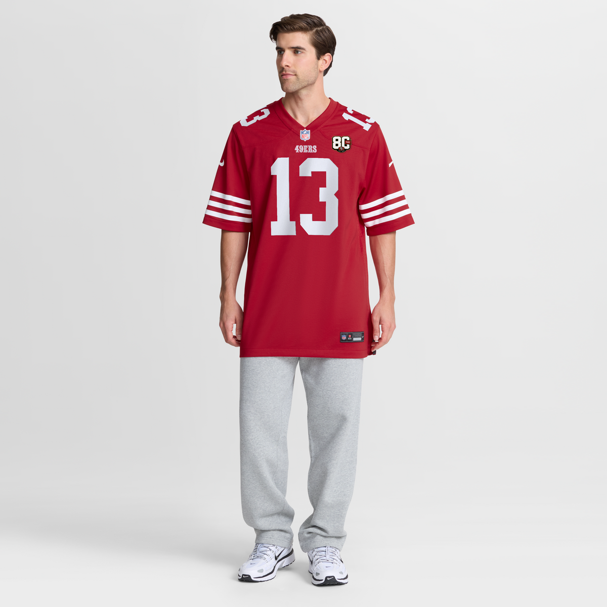Men's San Francisco 49ers Brock Purdy Scarlet 80th Anniversary Jersey