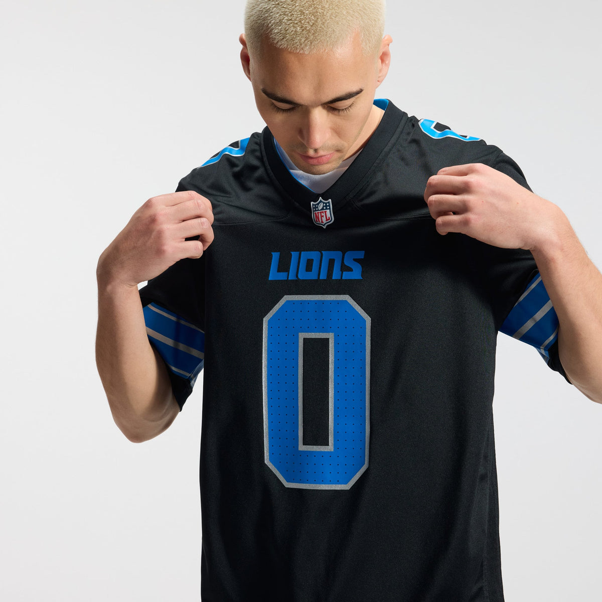 Men's Detroit Lions Jahmyr Gibbs Black 2nd Alternate Game Player Jersey