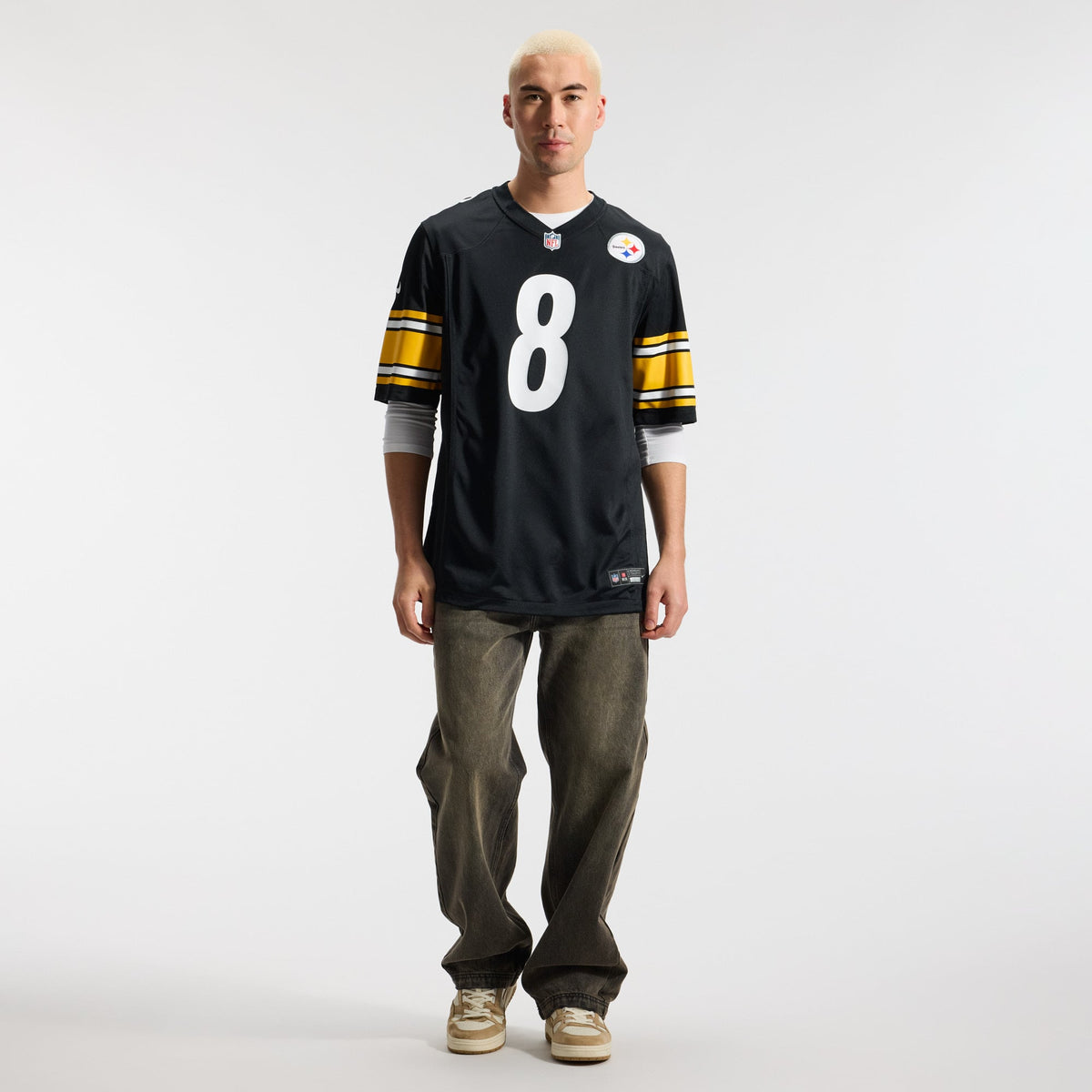 Men's Pittsburgh Steelers Aaron Rodgers Gold Alternate 1933 Throwback Jersey