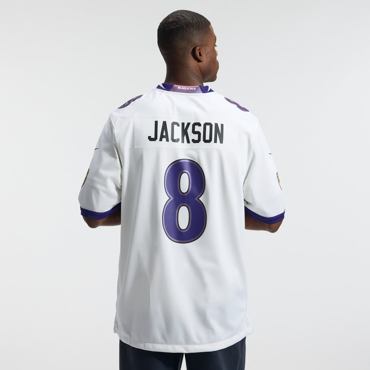Men's Baltimore Ravens Lamar Jackson White Jersey