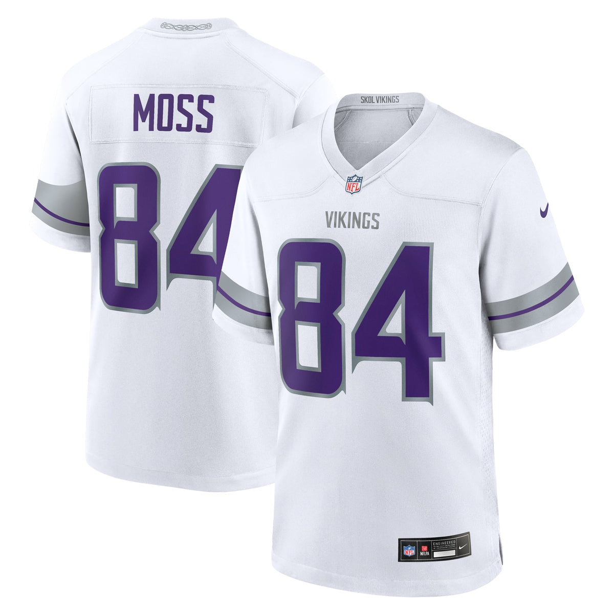 Men's Minnesota Vikings Randy Moss White Alternate Retired Player Jersey