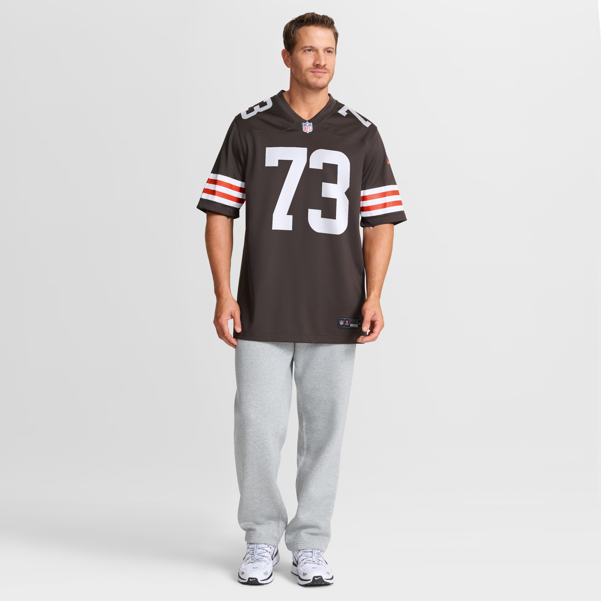 Men's Cleveland Browns Joe Thomas Brown Retired Game Player Jersey