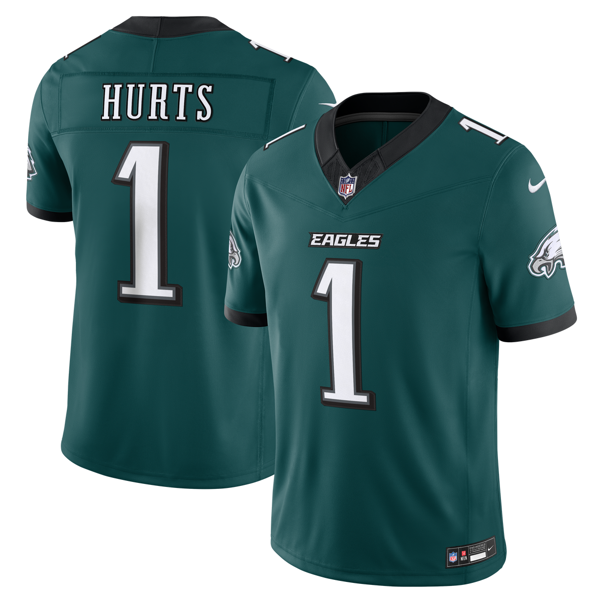 Men's Philadelphia Eagles Jalen Hurts Kelly Green Alternate Stitched Jersey