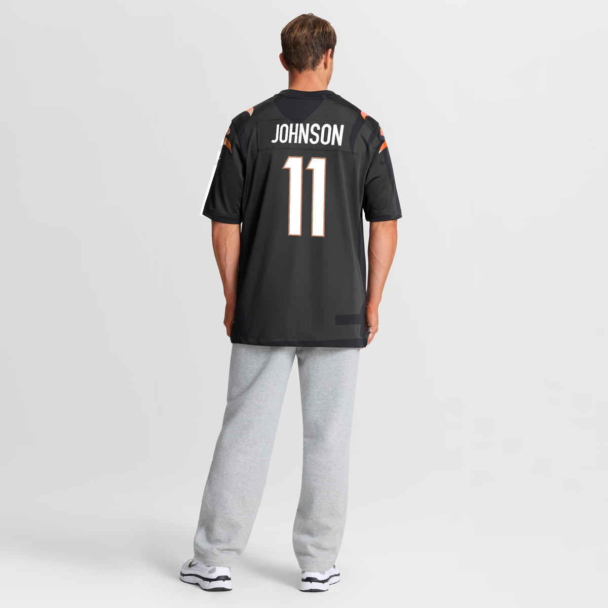 Men's Cincinnati Bengals Josh Johnson Black Team Jersey
