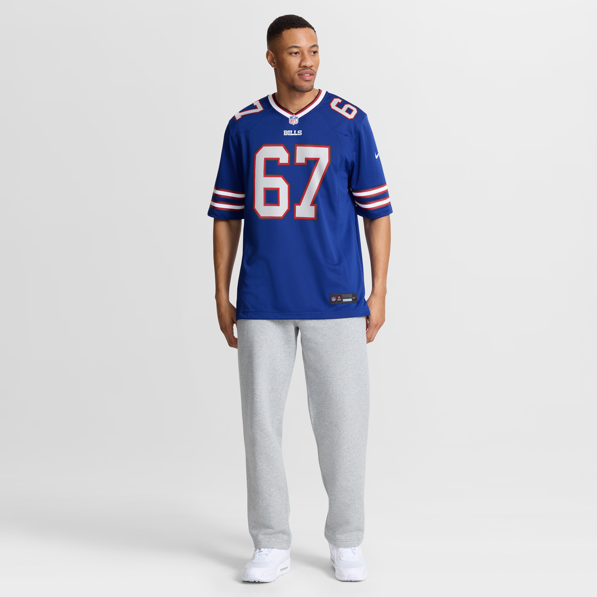 Men's Buffalo Bills Kent Hull Royal Game Retired Player Jersey