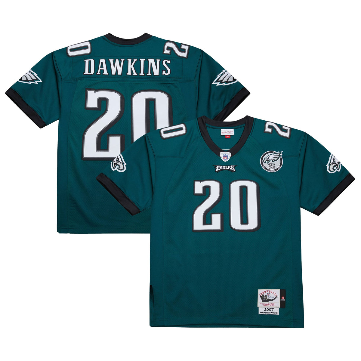 Men's Philadelphia Eagles 1996 Brian Dawkins White Throwback Retired Player Jersey