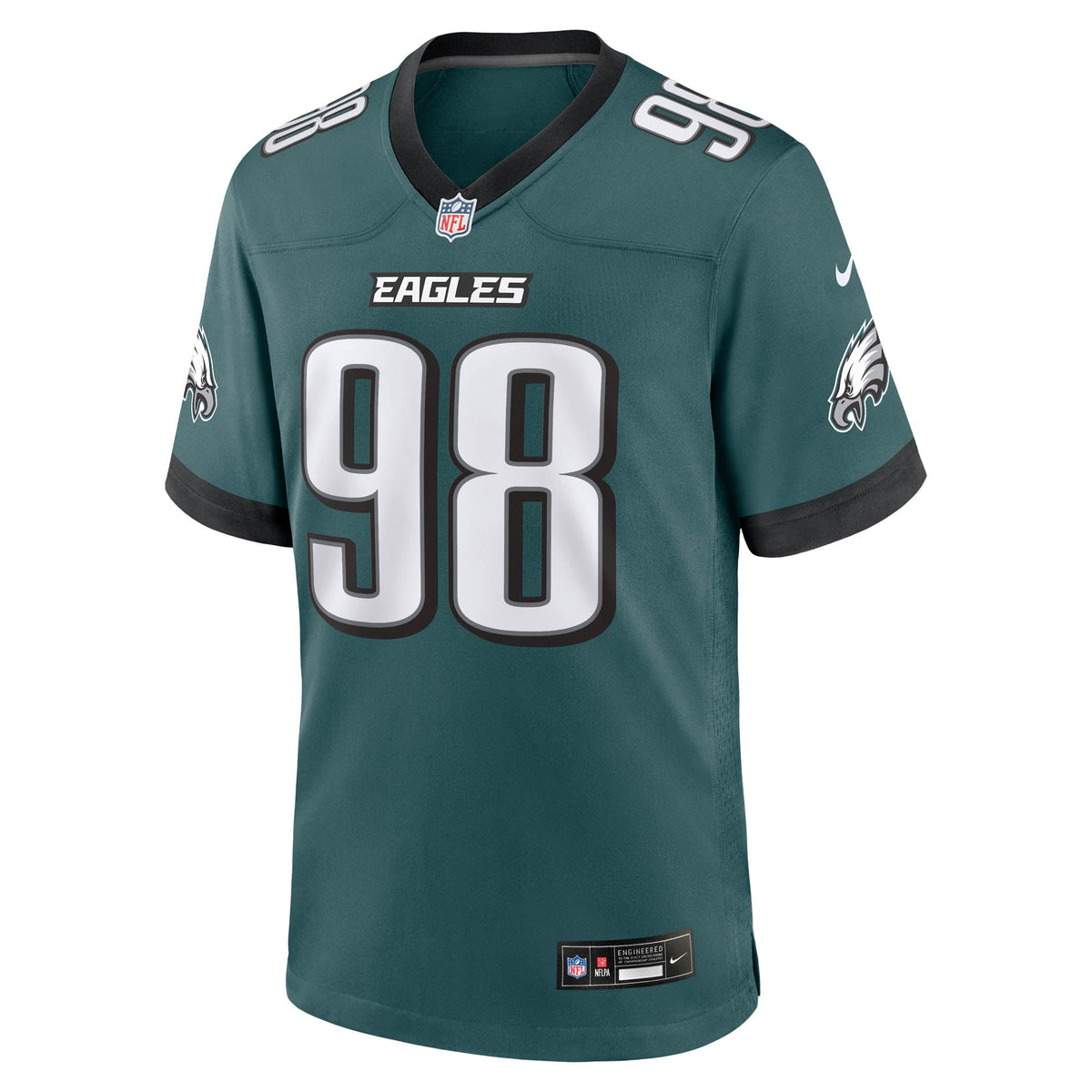Men's Philadelphia Eagles Jalen Carter Midnight Green Team Jersey
