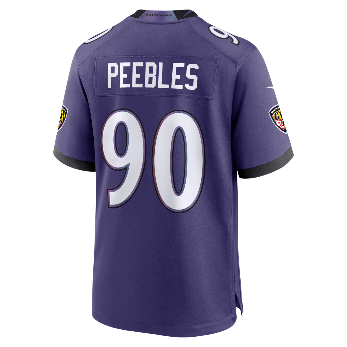 Men's Baltimore Ravens Aeneas Peebles Purple Team Jersey