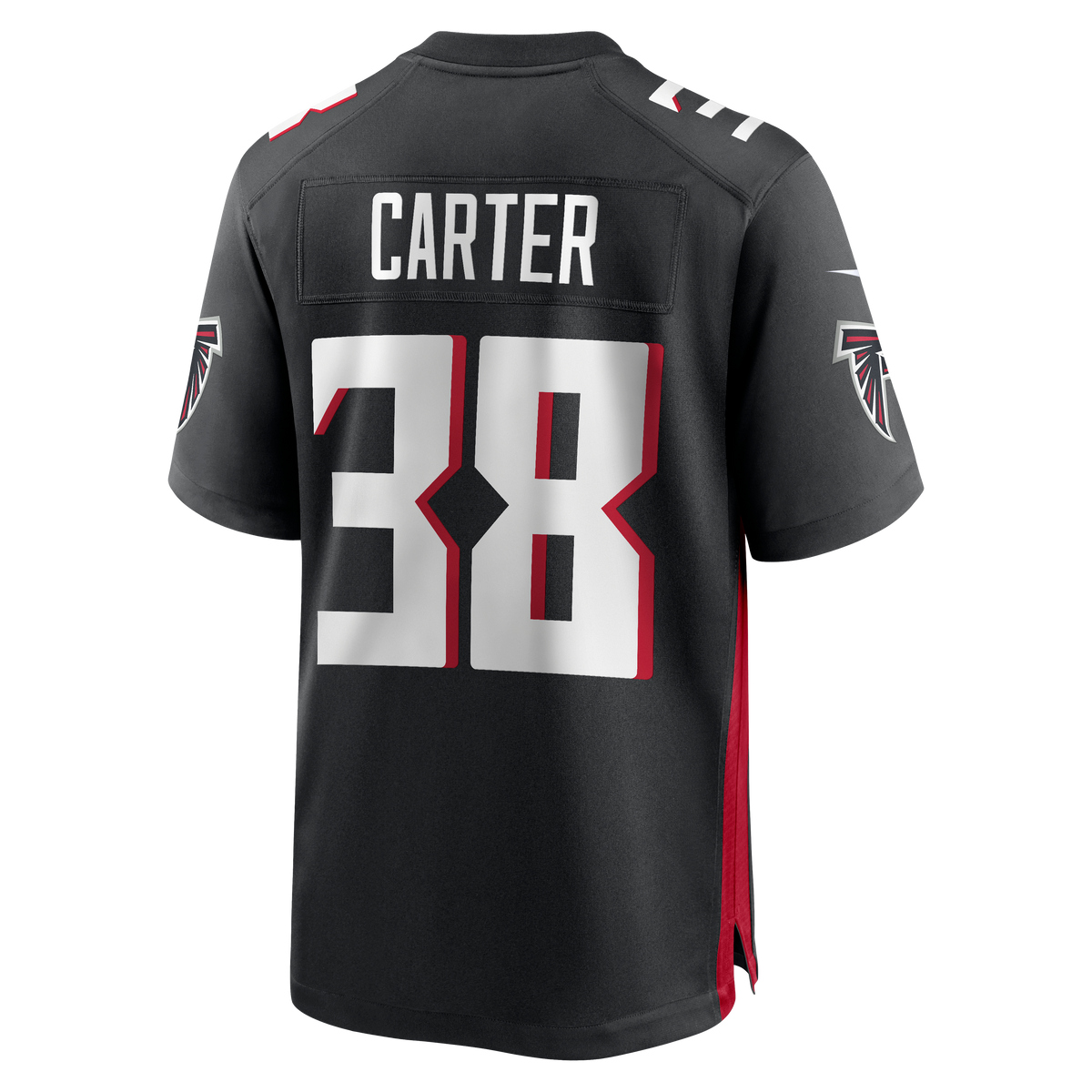 Men's Atlanta Falcons Nathan Carter Black Team Jersey
