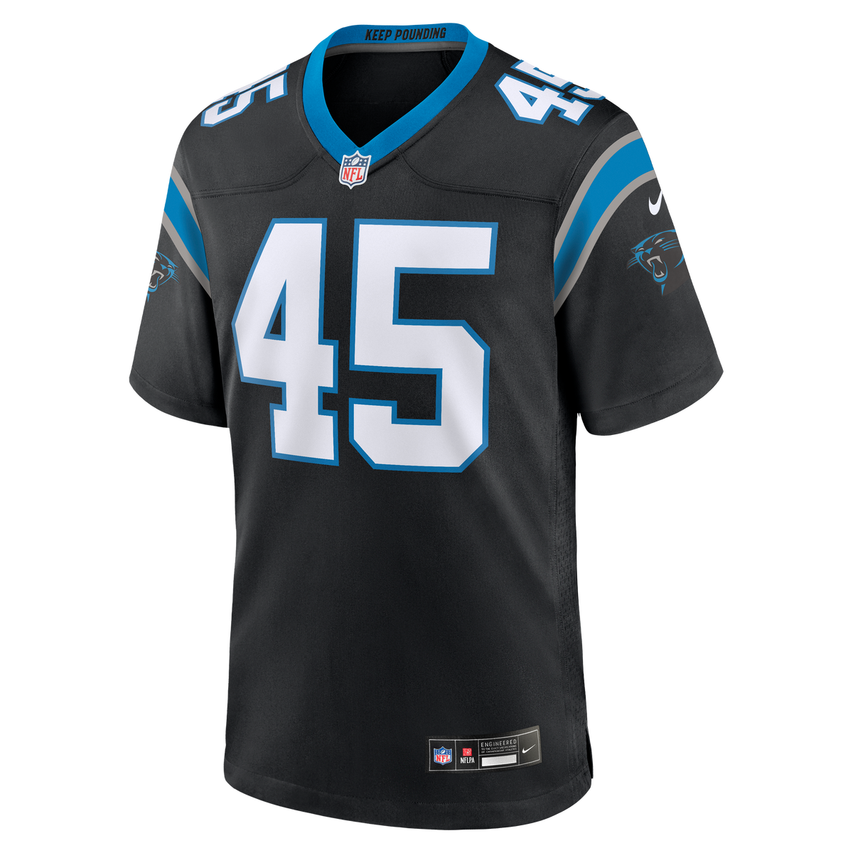Men's Carolina Panthers Maema Njongmeta Black Jersey