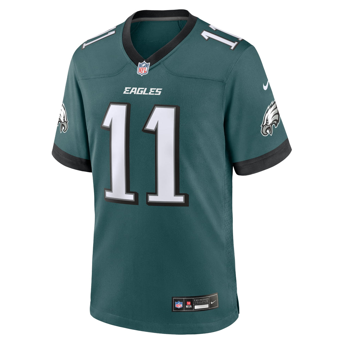 Men's Philadelphia Eagles A J Brown Midnight Green Team Jersey