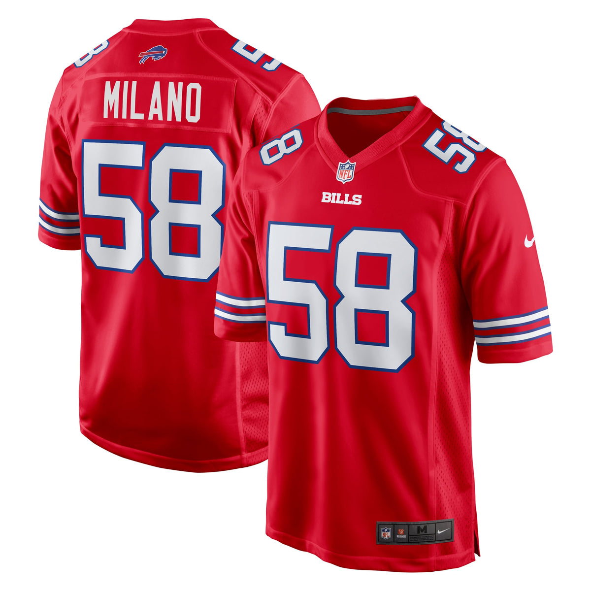 Men's Buffalo Bills Matt Milano Red Alternate Jersey