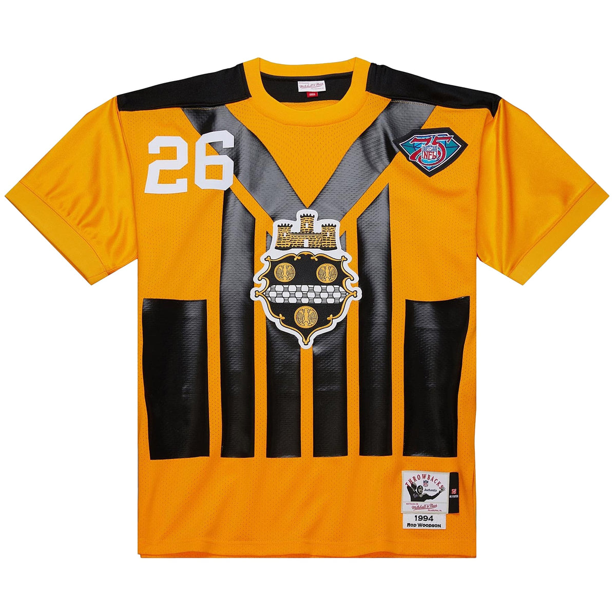 Men's Pittsburgh Steelers 1994 Rod Woodson Gold Throwback Retired Player Jersey