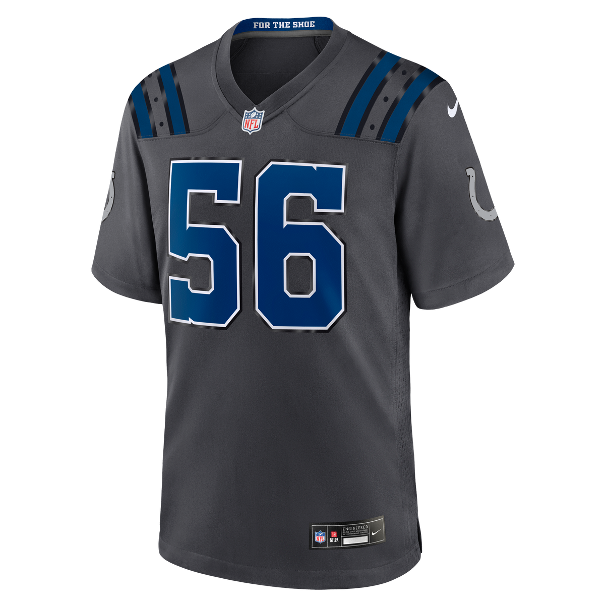 Men's Indianapolis Colts Quenton Nelson Anthracite 2026 Rivalries Collection Jersey
