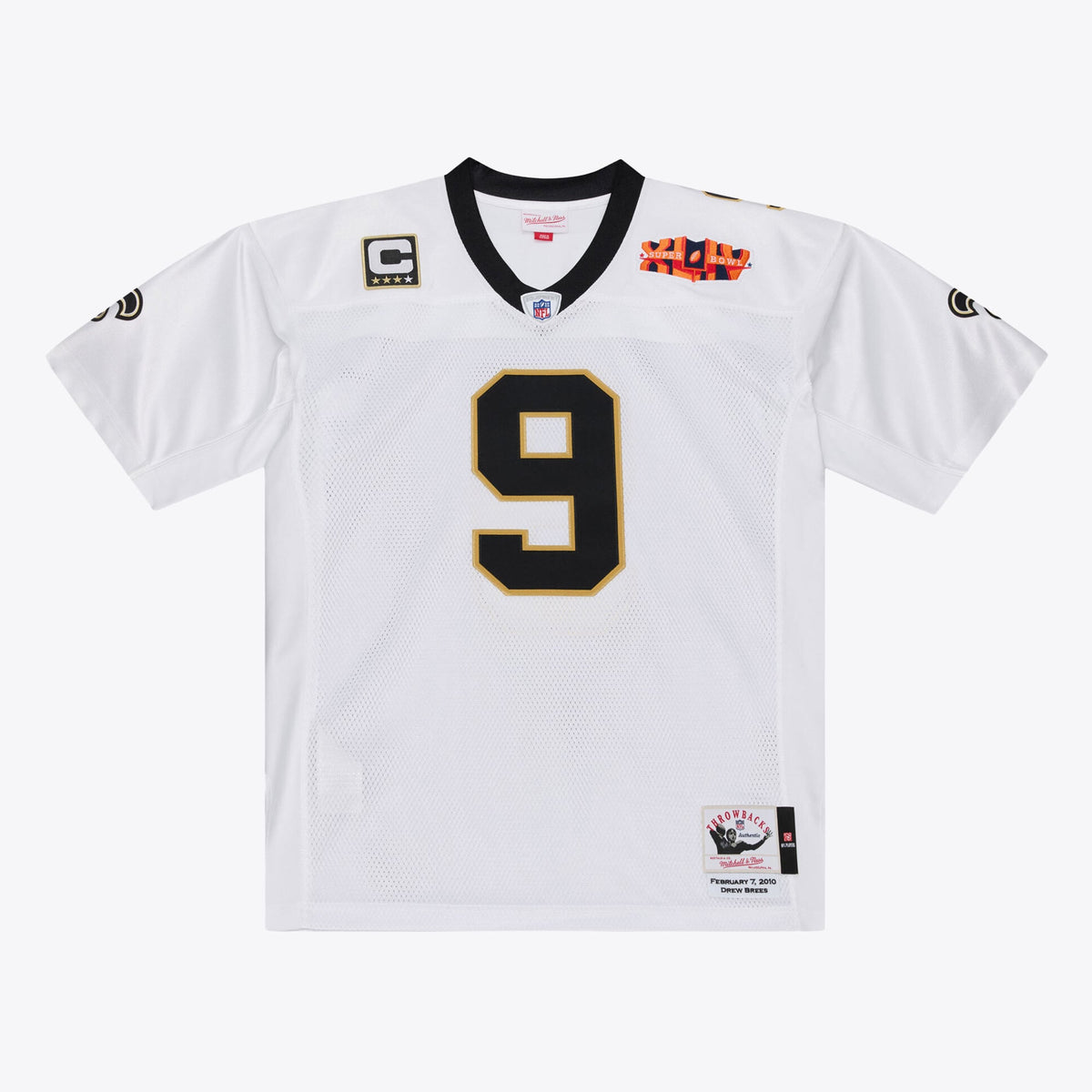 Men's New Orleans Saints Drew Brees White Super Bowl XLIV Jersey