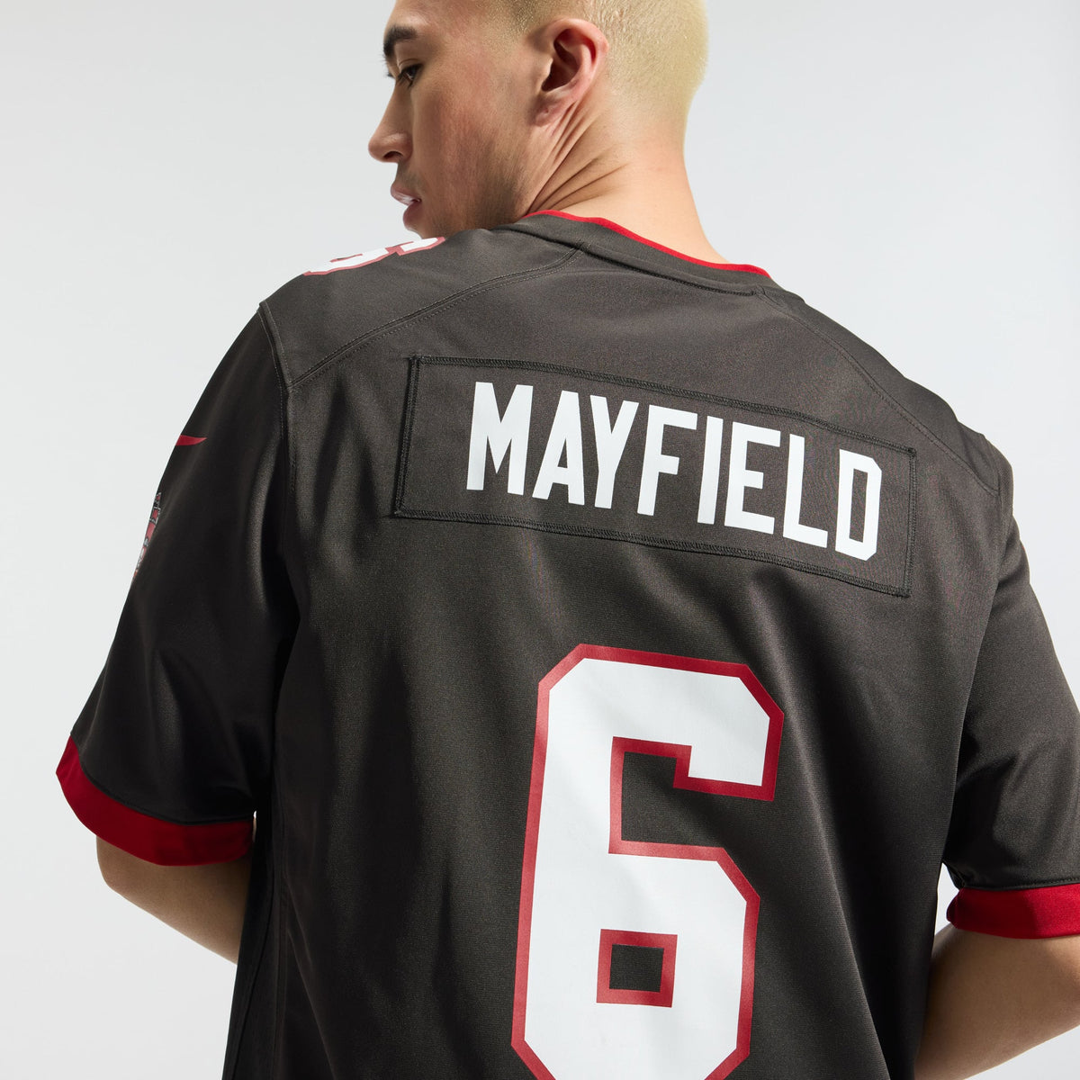 Men's Tampa Bay Buccaneers Baker Mayfield Pewter Alternate Game Player Jersey
