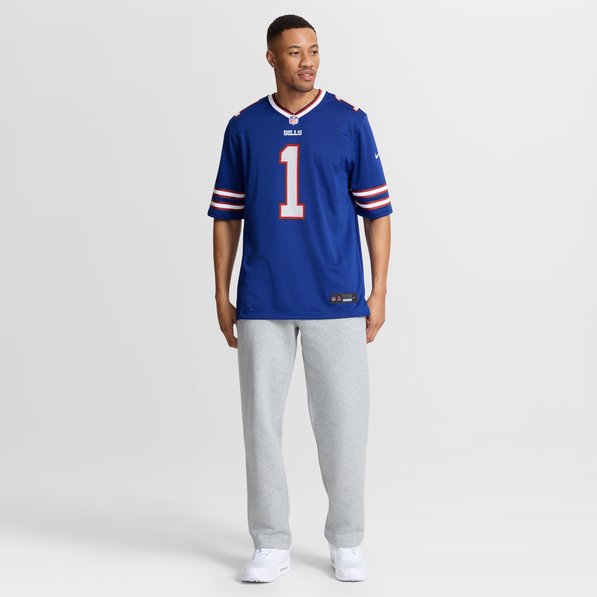 Men's Buffalo Bills Number 1 Dad Royal Jersey