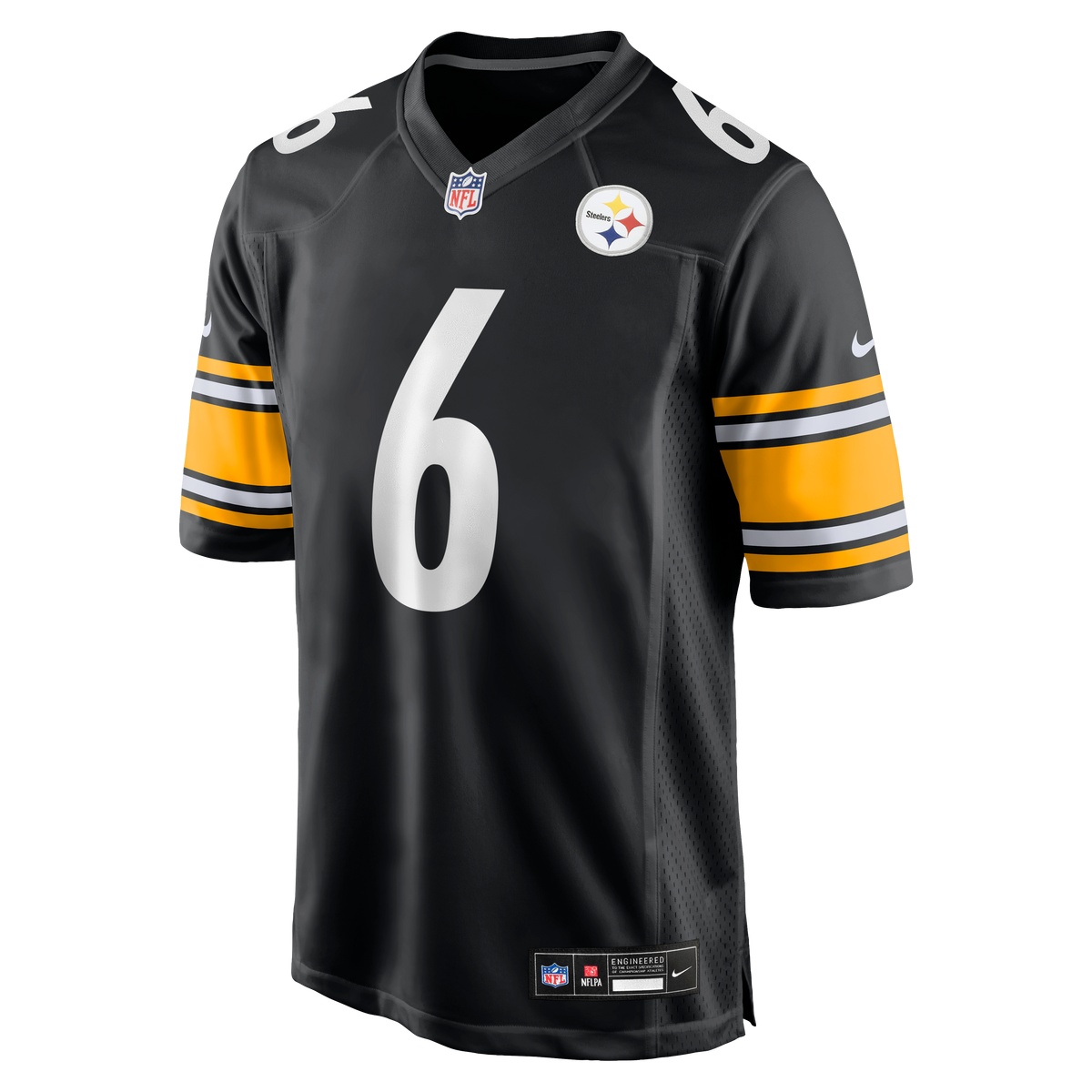 Men's Pittsburgh Steelers Patrick Queen Black Game Player Jersey