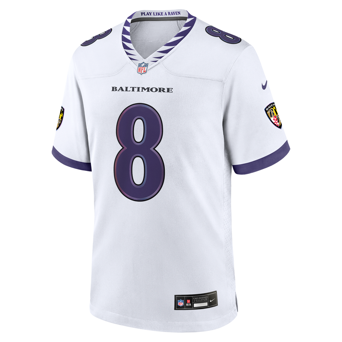 Men's Baltimore Ravens Lamar Jackson White Jersey