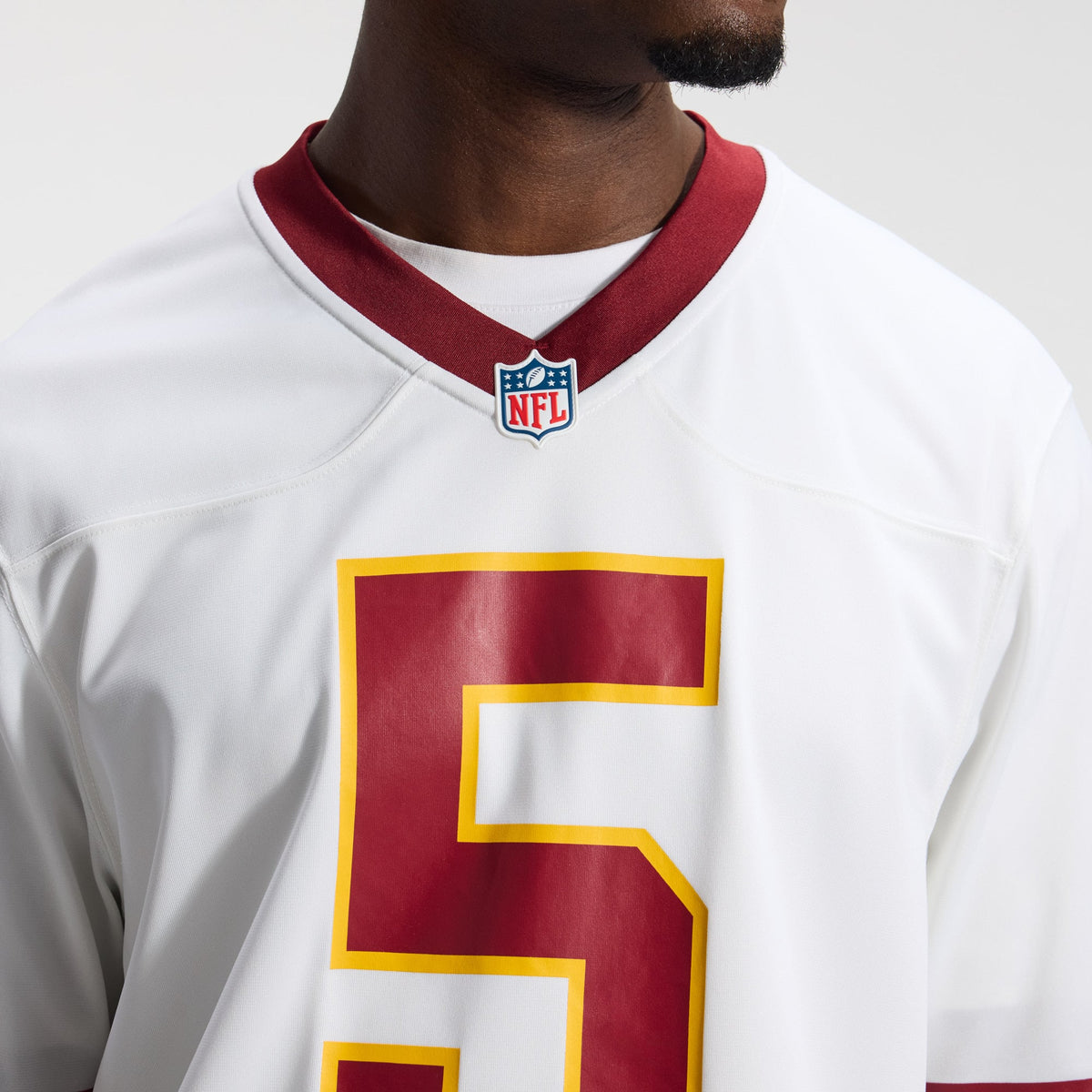 Men's Washington Commanders Jayden Daniels White Game Super Bowl Era Jersey