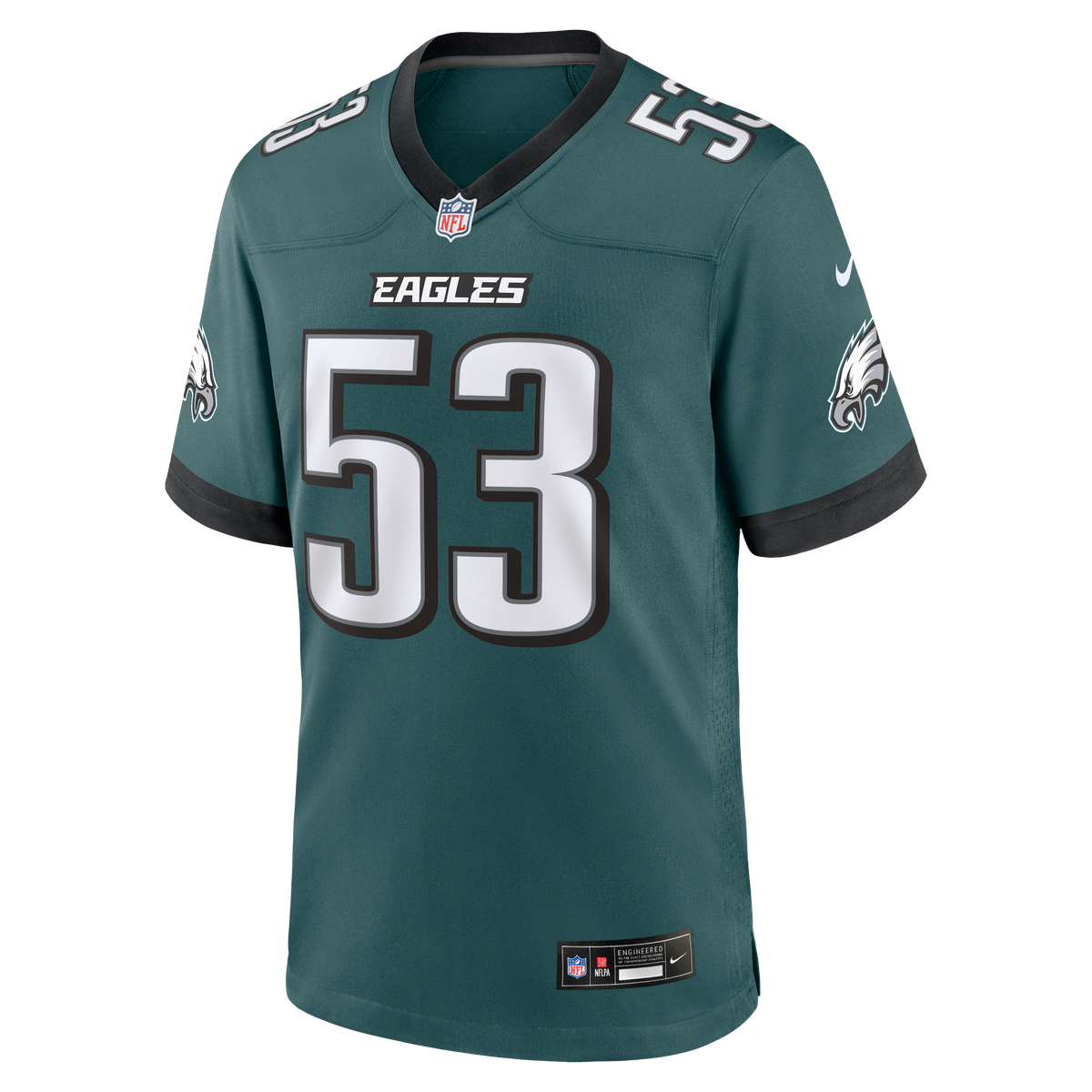 Men's Philadelphia Eagles Zack Baun Midnight Green Team Jersey