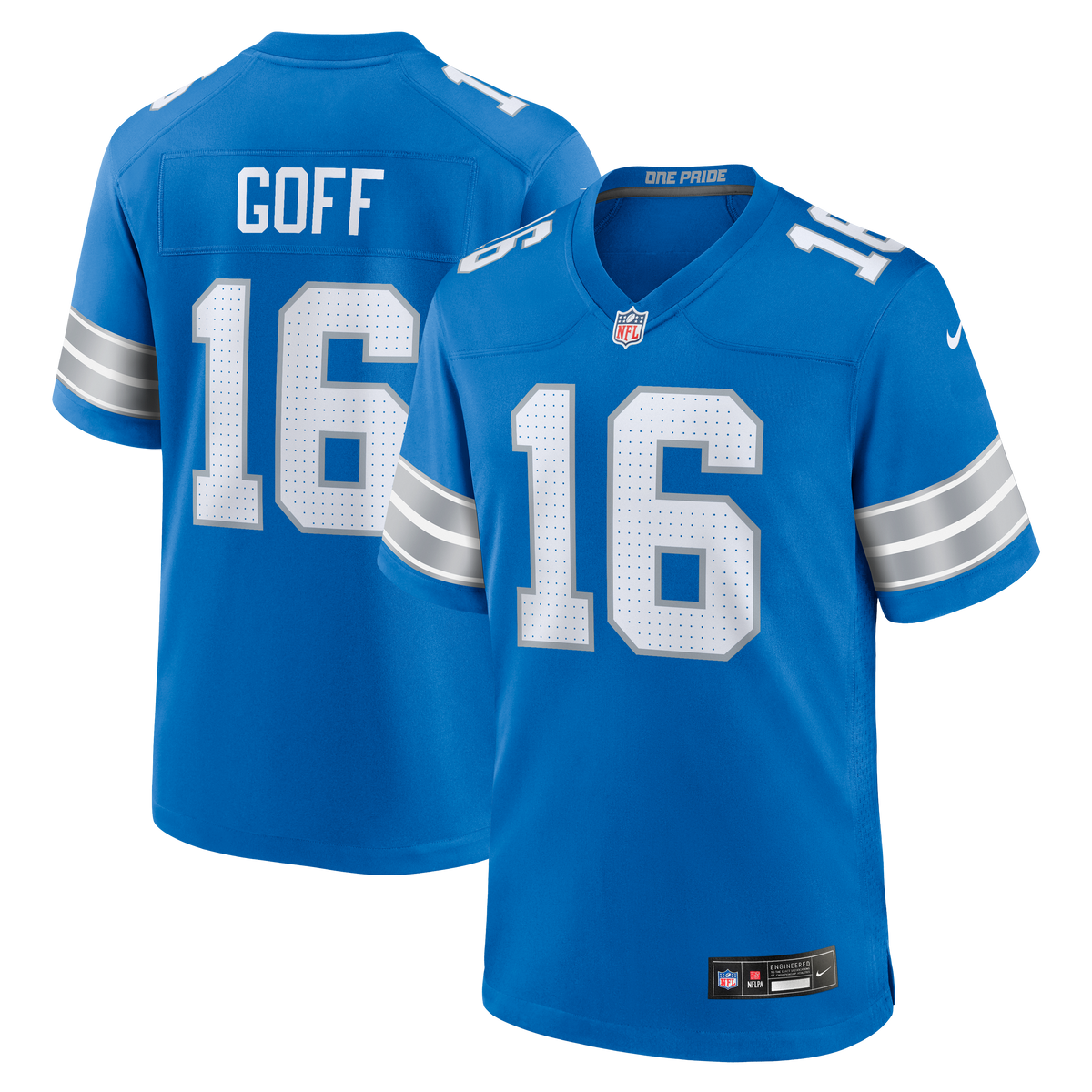 Men's Detroit Lions Jared Goff White Jersey