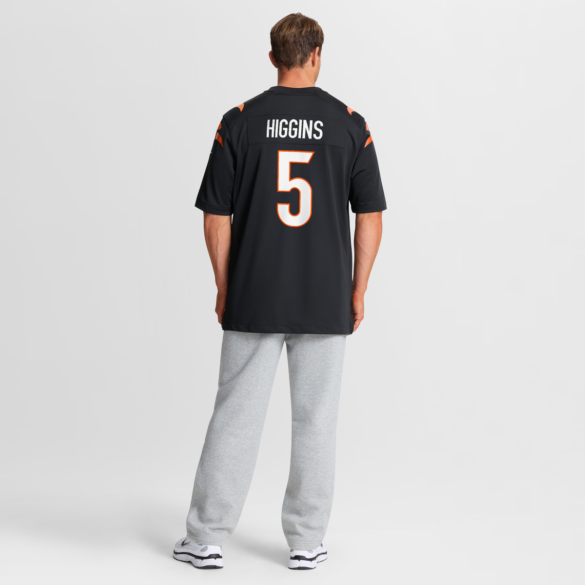 Men's Cincinnati Bengals Tee Higgins Black Game Player Jersey