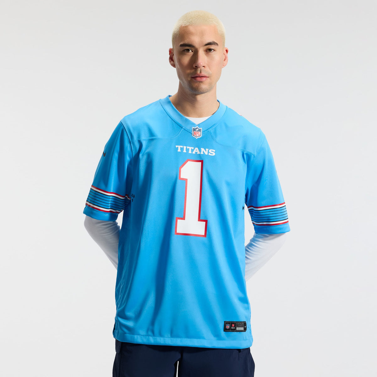 Men's Tennessee Titans Cameron Ward Light Blue Jersey