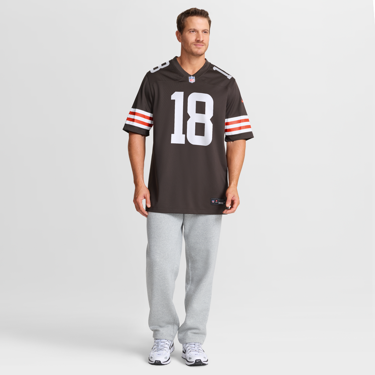 Men's Cleveland Browns David Bell Brown Jersey