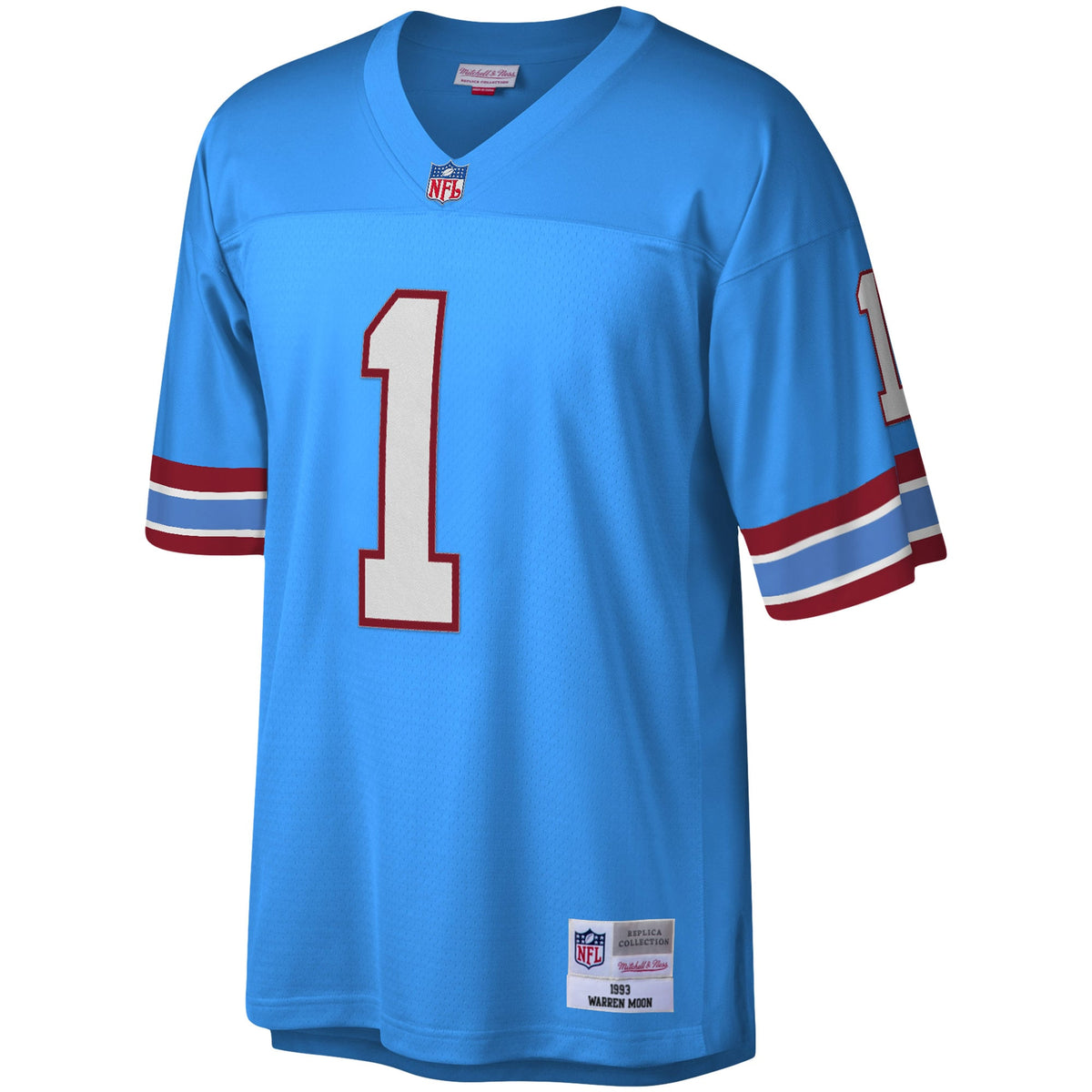 Men's Houston Oilers Warren Moon Light Blue Legacy Replica Jersey