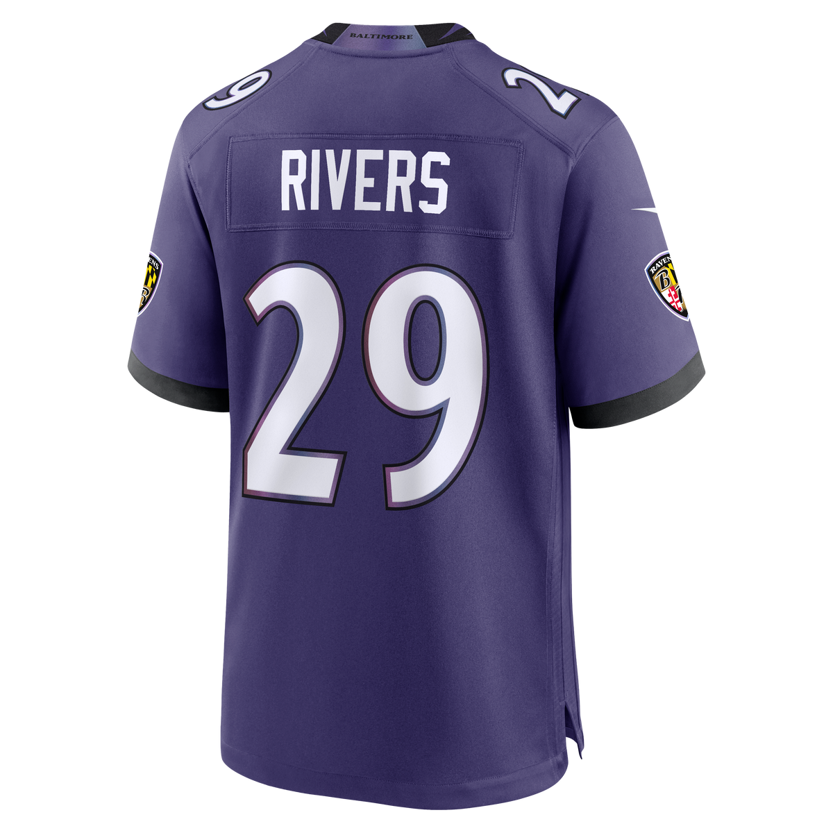 Men's Baltimore Ravens Chandler Rivers Purple Team Jersey