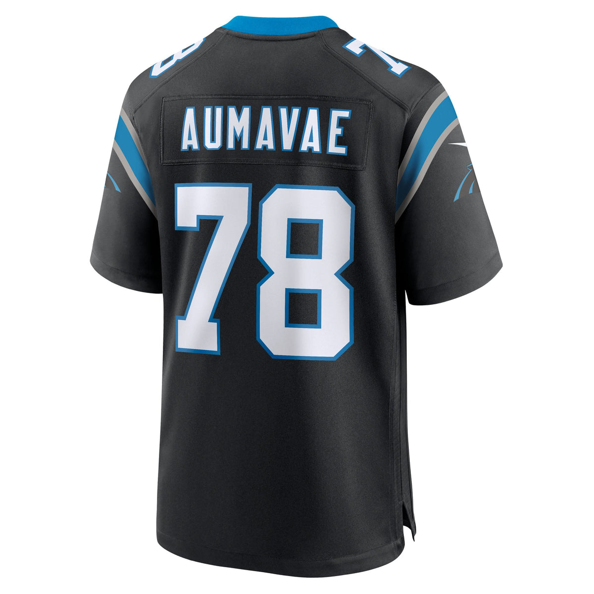 Men's Carolina Panthers Popo Aumavae Black Team Jersey