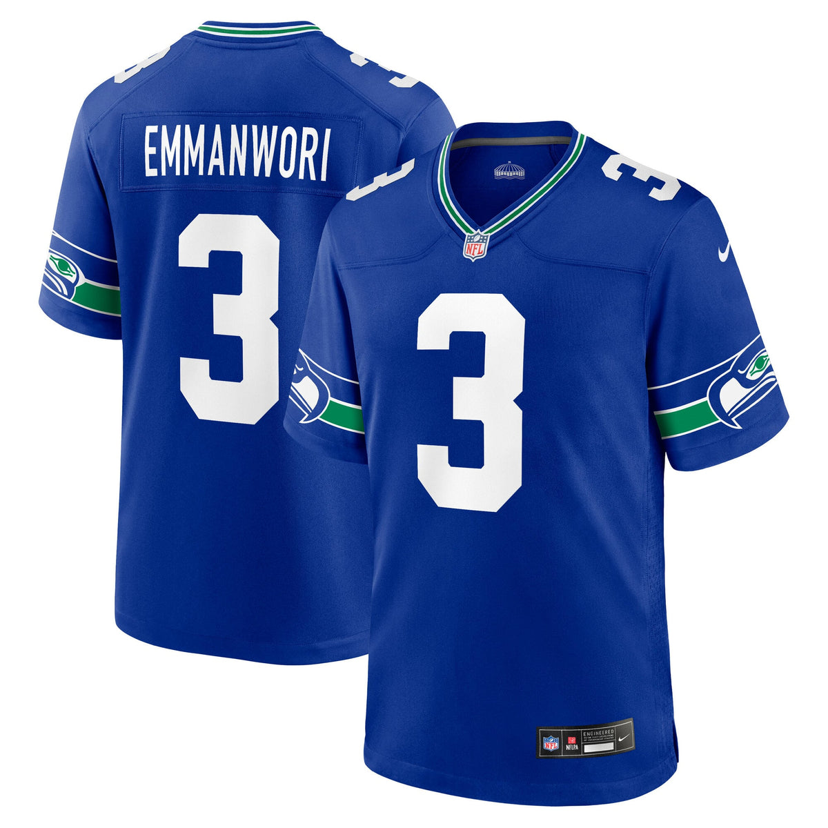 Men's Seattle Seahawks Nick Emmanwori Royal Alternate Game Player Jersey