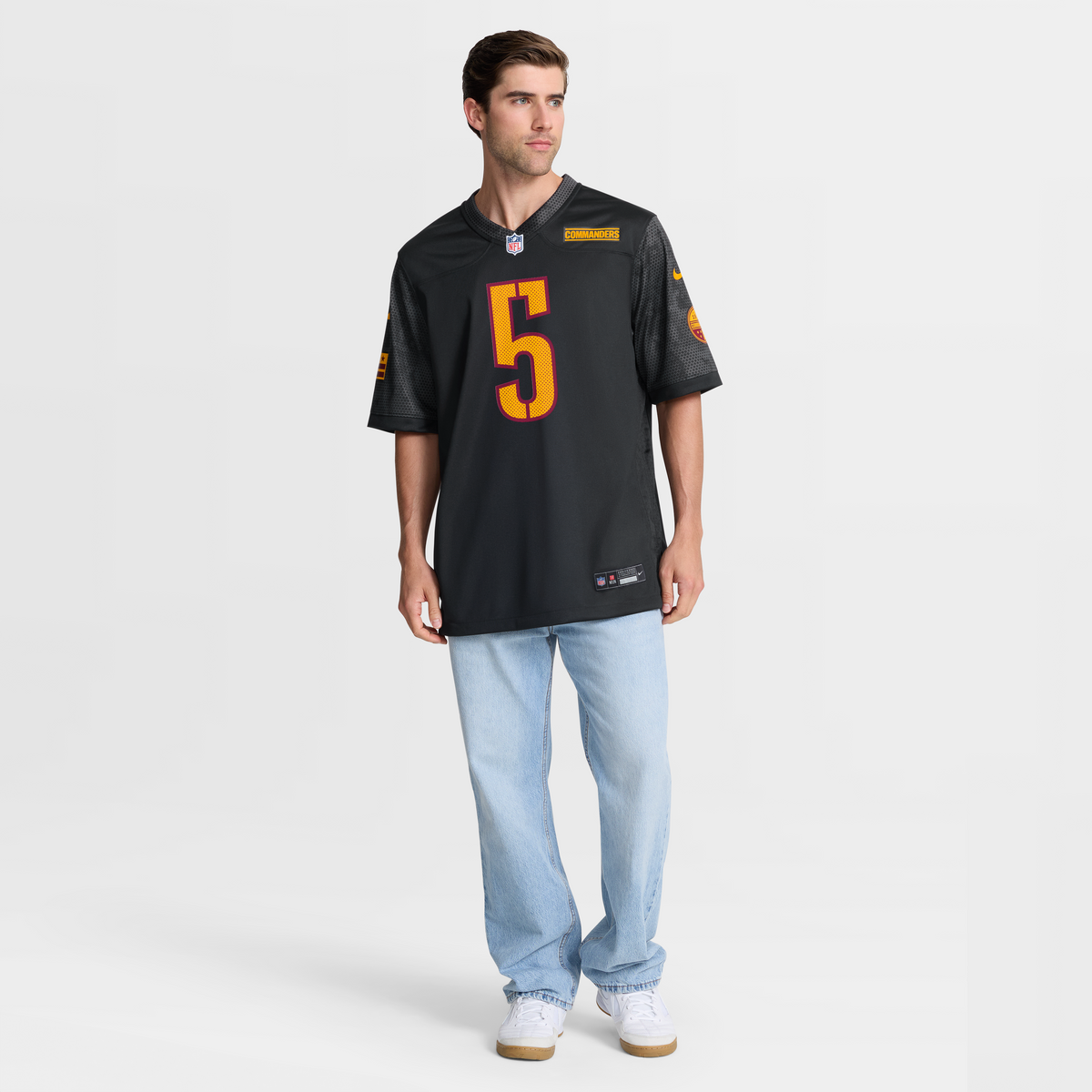 Men's Washington Commanders Jayden Daniels Black Alternate Game Player Jersey